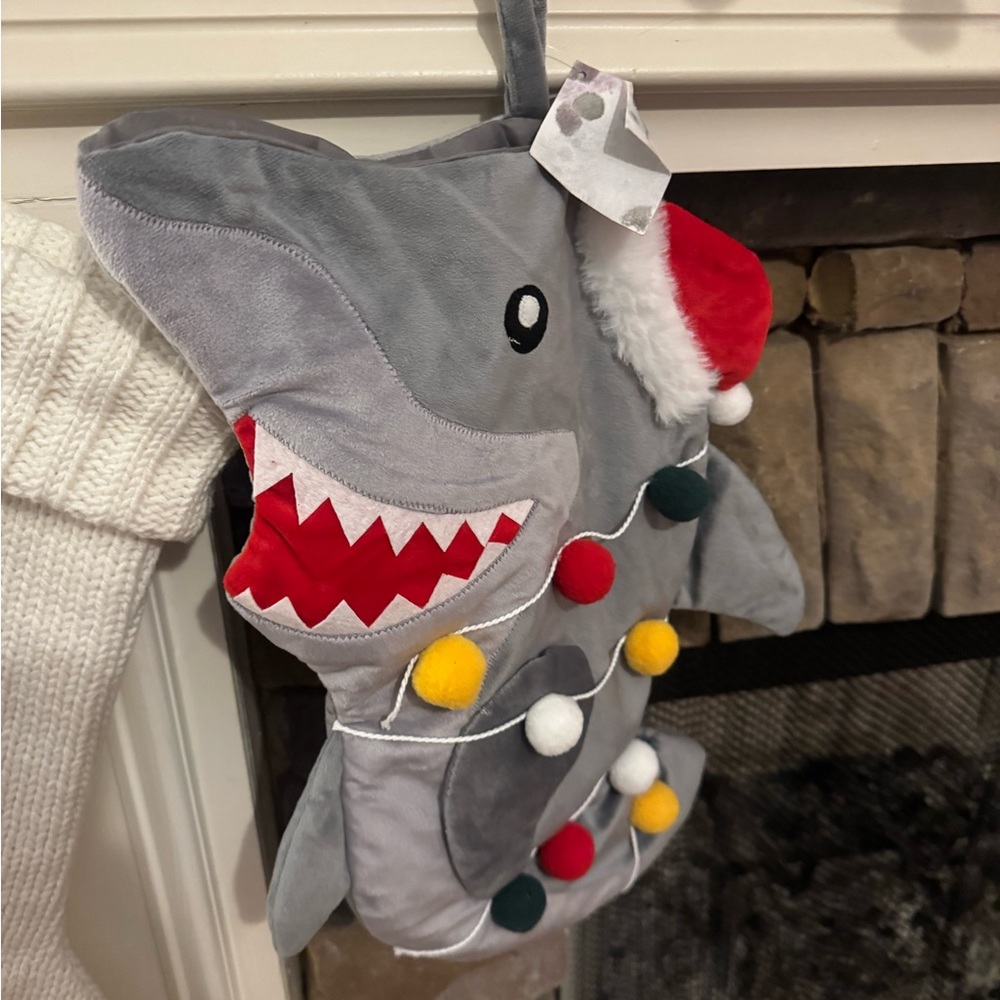 Festive Shark Christmas Stocking